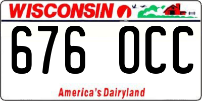 WI license plate 676OCC