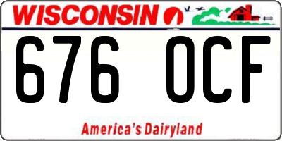 WI license plate 676OCF