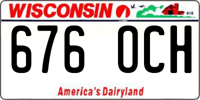 WI license plate 676OCH