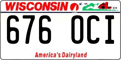 WI license plate 676OCI