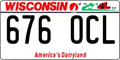 WI license plate 676OCL