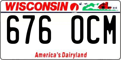 WI license plate 676OCM