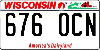 WI license plate 676OCN