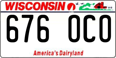 WI license plate 676OCO
