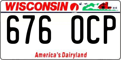 WI license plate 676OCP