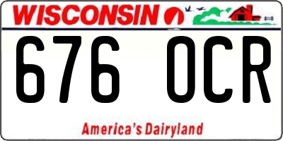 WI license plate 676OCR