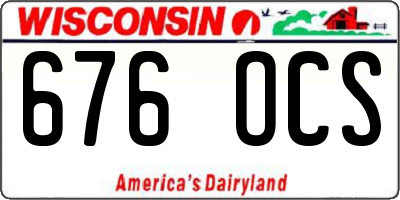 WI license plate 676OCS