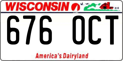 WI license plate 676OCT