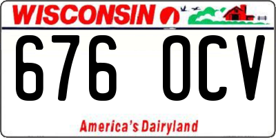 WI license plate 676OCV