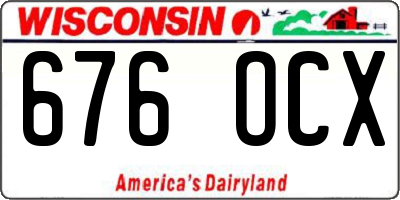 WI license plate 676OCX