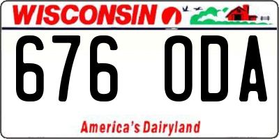WI license plate 676ODA