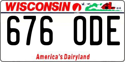 WI license plate 676ODE