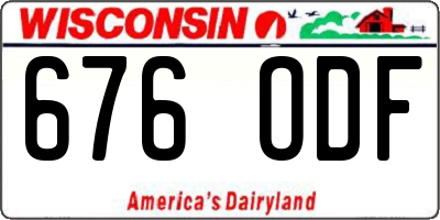WI license plate 676ODF