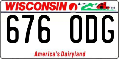 WI license plate 676ODG