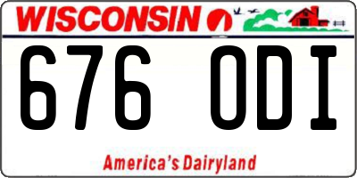 WI license plate 676ODI
