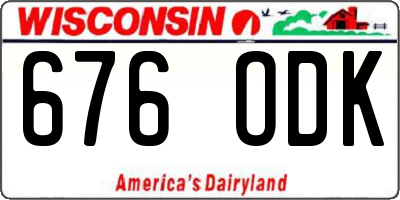 WI license plate 676ODK