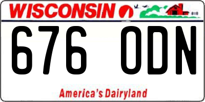 WI license plate 676ODN