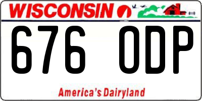 WI license plate 676ODP