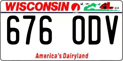 WI license plate 676ODV
