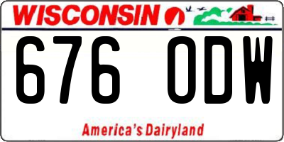 WI license plate 676ODW