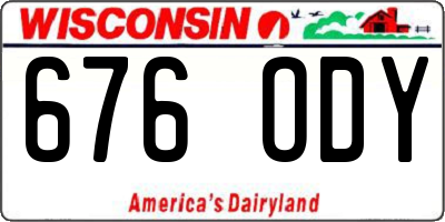 WI license plate 676ODY