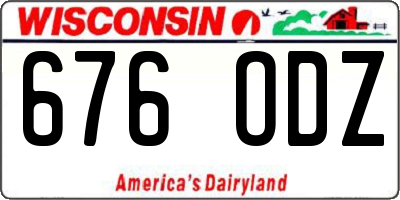WI license plate 676ODZ