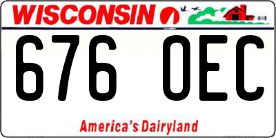 WI license plate 676OEC