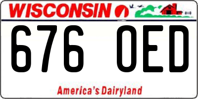 WI license plate 676OED