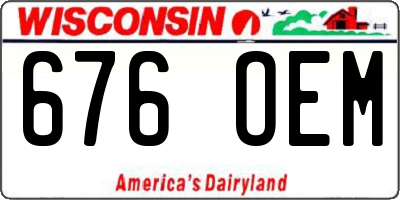WI license plate 676OEM