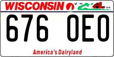 WI license plate 676OEO