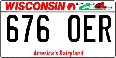 WI license plate 676OER