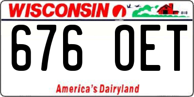 WI license plate 676OET