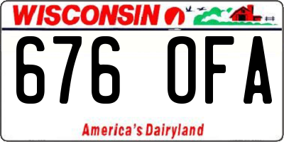 WI license plate 676OFA