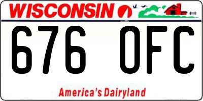 WI license plate 676OFC
