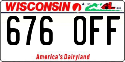 WI license plate 676OFF