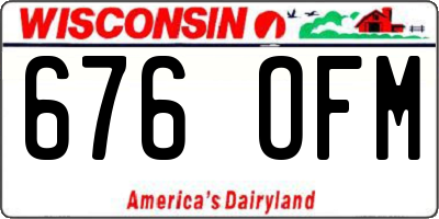 WI license plate 676OFM