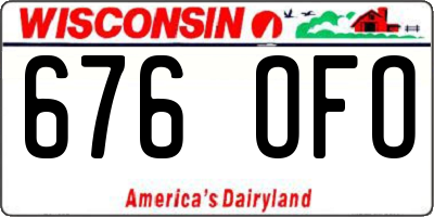 WI license plate 676OFO