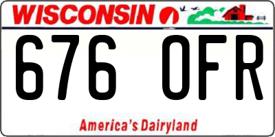 WI license plate 676OFR