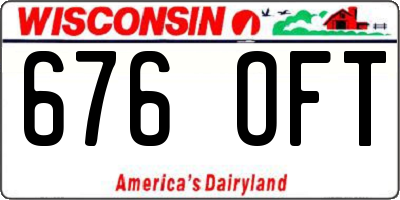 WI license plate 676OFT