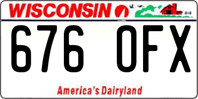 WI license plate 676OFX