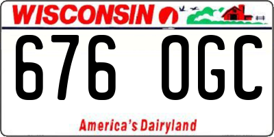WI license plate 676OGC