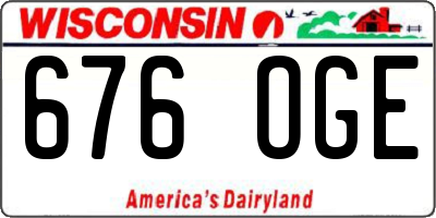 WI license plate 676OGE