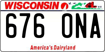 WI license plate 676ONA