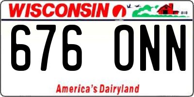 WI license plate 676ONN