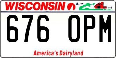 WI license plate 676OPM