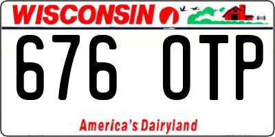 WI license plate 676OTP