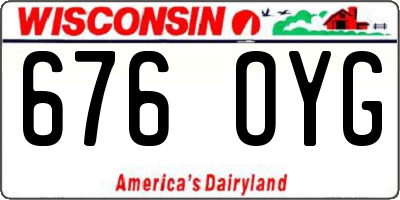 WI license plate 676OYG