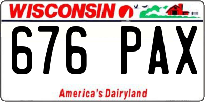 WI license plate 676PAX