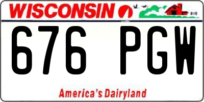 WI license plate 676PGW
