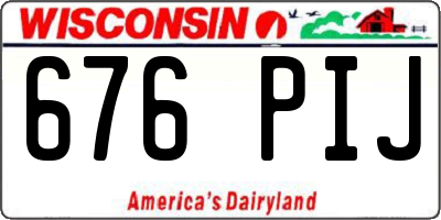 WI license plate 676PIJ
